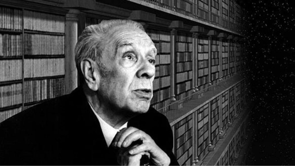 Jorge Luis Borges nel suo studio