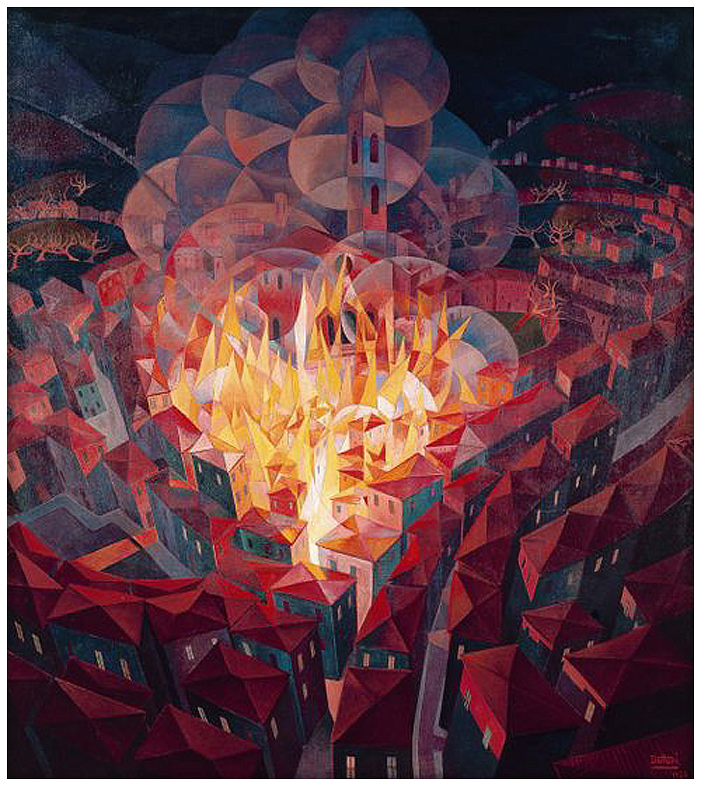 Gerardo Dottori, "Incendio-città", 1926