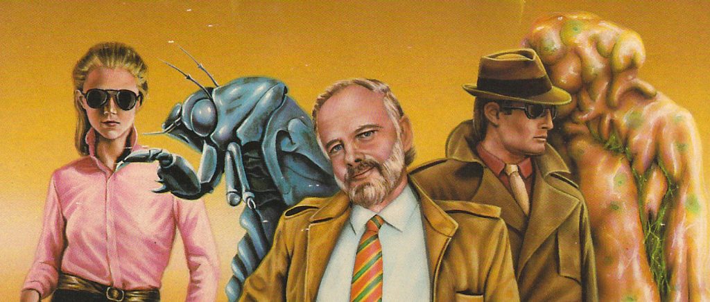 Lo scrittore Philip K. Dick con i protagonisti di "Follia per Sette Clan" (1967)