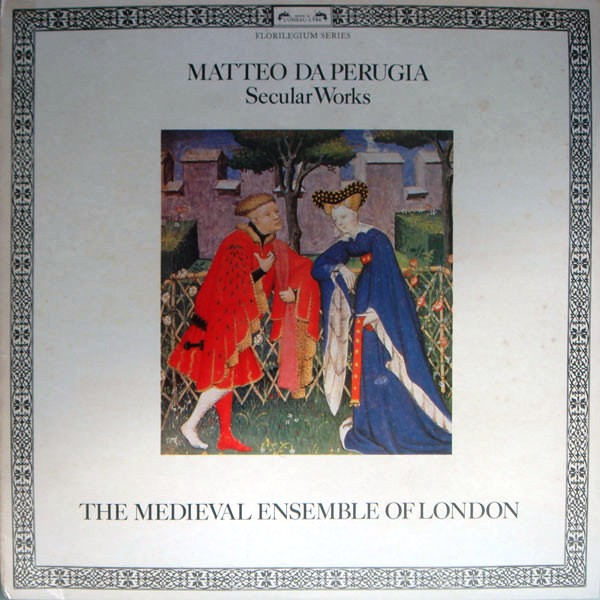 Copertina dell'album "Secular Works" della Medieval Ensemble of London che interpreta Matteo da Perugia