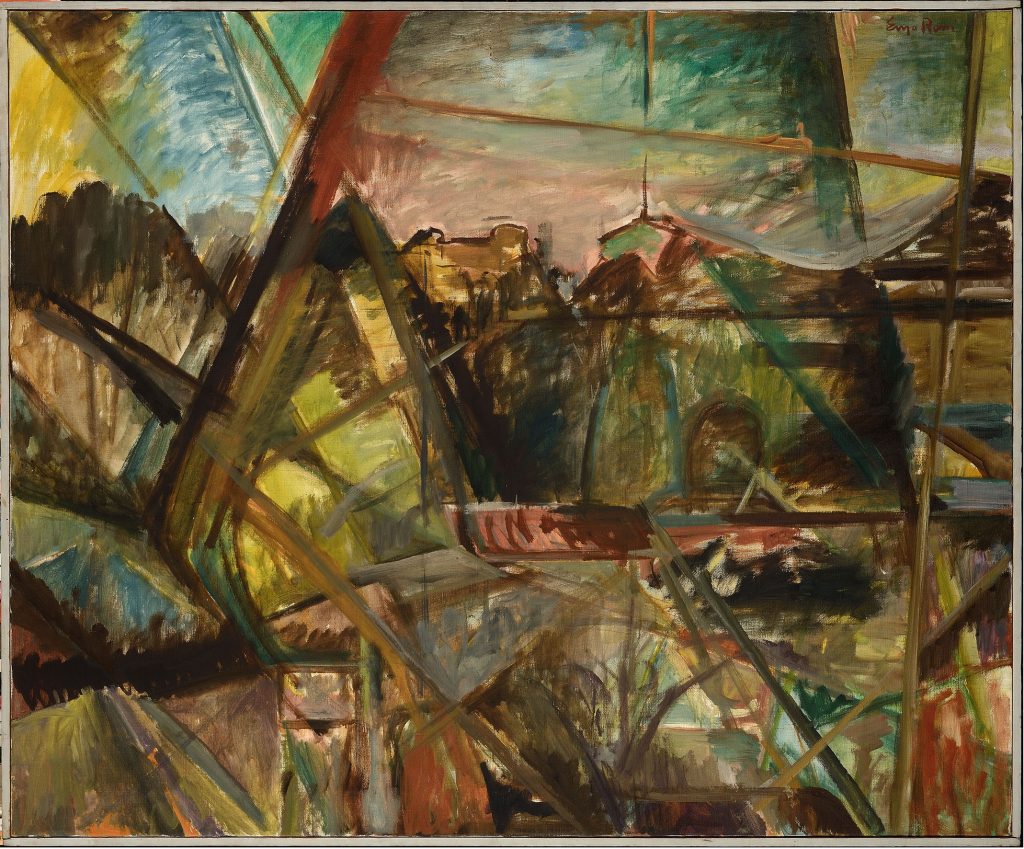 Enzo Rossi, Paesaggio di Villa Ricotti n.14 (1958)