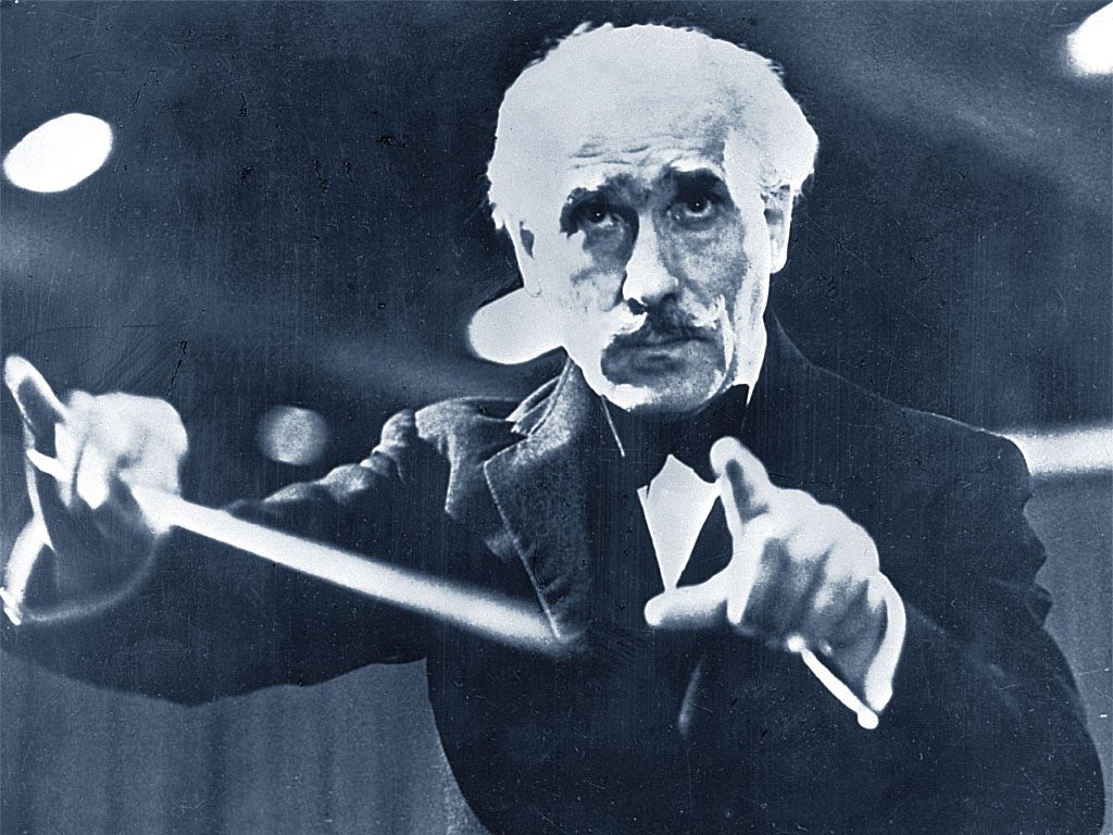 Il celebre direttore d'orchestra italiano Arturo Toscanini