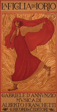 Affiche di "La figlia di Iorio" di Gabriele D'Annunzio ad opera di Adolfo De Carolis, 1903