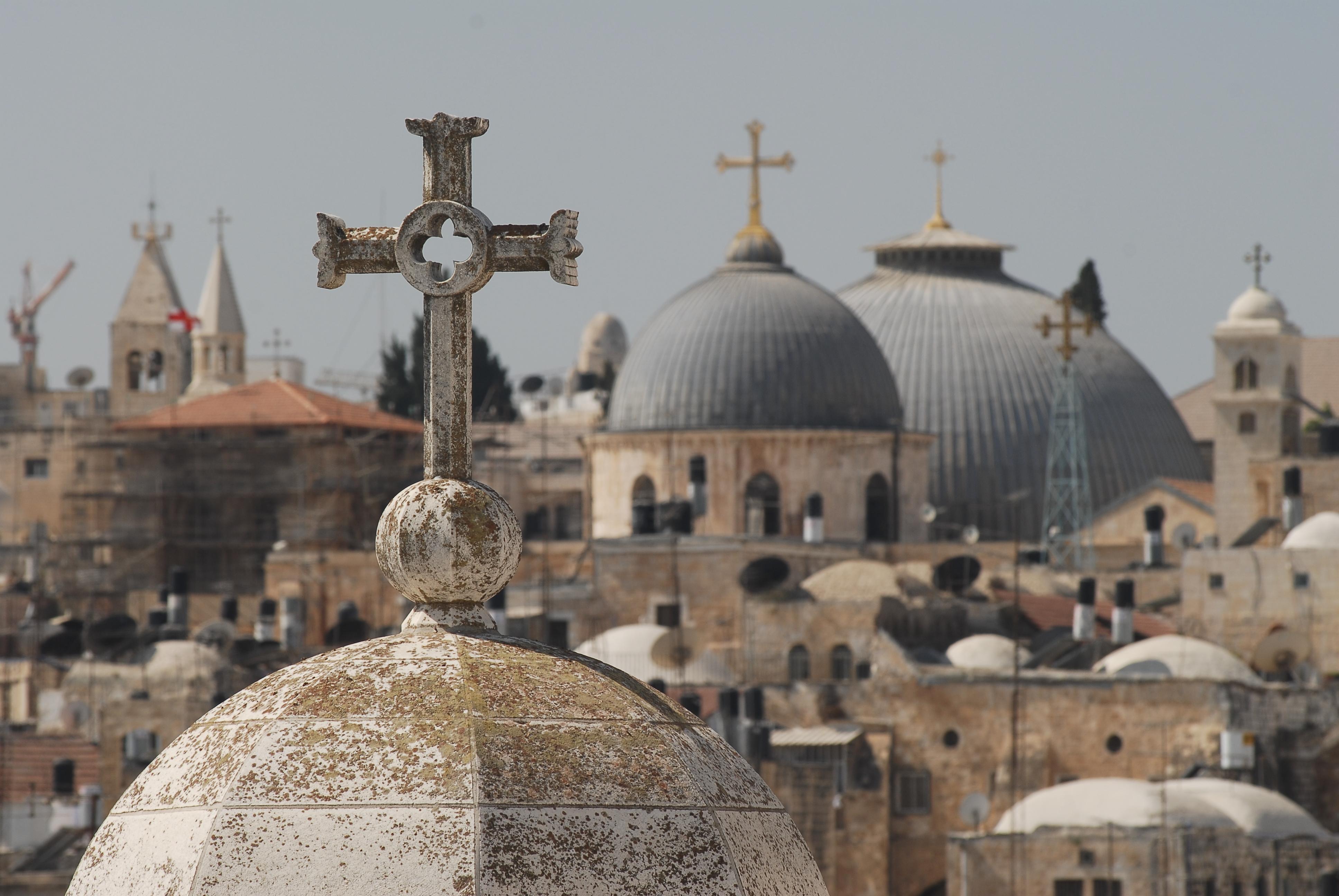 Vista del Santo Sepolcro di Gerusalemme