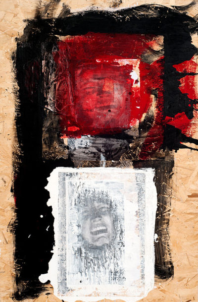 Bataclan, 2015, mixed media on wood, cm 80x122